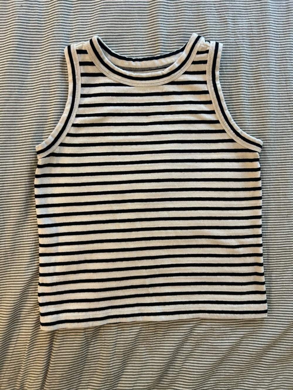 LOFT Black & White Striped Womens Tank Top